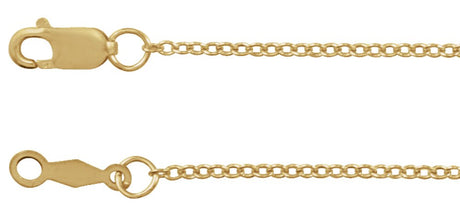 18K Yellow Gold 1.3 mm Adjustable Cable 16-18" Chain