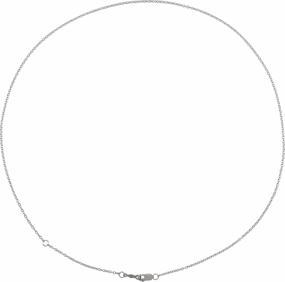 14K White Gold 1.3 mm Adjustable Cable 16-18" Chain