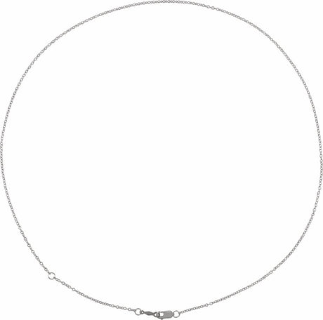 Rhodium-Plated Sterling Silver 1.3 mm Adjustable Cable 16-18" Chain