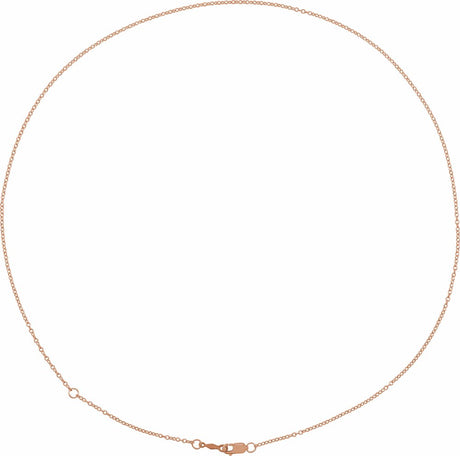 14K Rose Gold 1.3 mm Adjustable Cable 16-18" Chain
