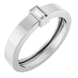 14K White Gold Lab-Grown Diamond  Bezel-Set Ring Size 7