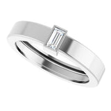 14K White Gold Lab-Grown Diamond  Bezel-Set Ring Size 7