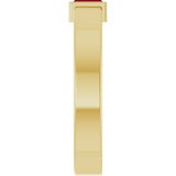 14K Yellow Gold Lab-Grown Ruby  Bezel-Set Ring Size 7