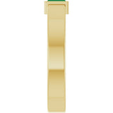 14K Yellow Gold Lab-Grown Emerald  Bezel-Set Ring Size 7
