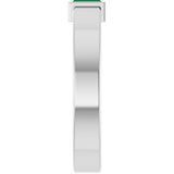 14K White Gold Lab-Grown Emerald  Bezel-Set Ring Size 7