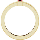 14K Yellow Gold Lab-Grown Ruby  Bezel-Set Ring Size 7