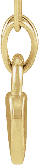 10K Yellow Gold Engravable Heart Lock 18" Necklace