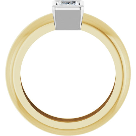 14K Yellow/White Gold 5/8 CT Lab-Grown Diamond Lightweight Ring
