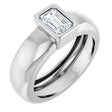 14K White Gold 5/8 CT Lab-Grown Diamond Lightweight Ring