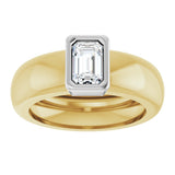 14K Yellow/White Gold 5/8 CT Lab-Grown Diamond Lightweight Ring