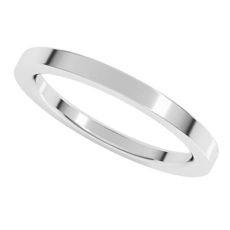 14K White Gold 2 mm Comfort Fit Heavyweight Flat Band