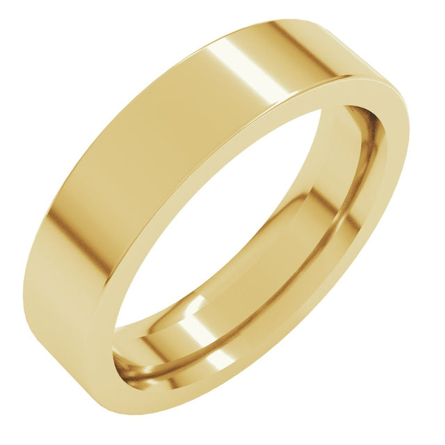 10K Yellow Gold 5 mm Comfort Fit Heavyweight Flat Band