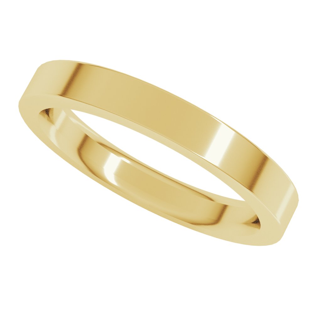 18K Yellow Gold 3 mm Comfort Fit Heavyweight Flat Band