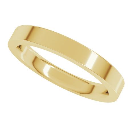 18K Yellow Gold 3 mm Comfort Fit Heavyweight Flat Band