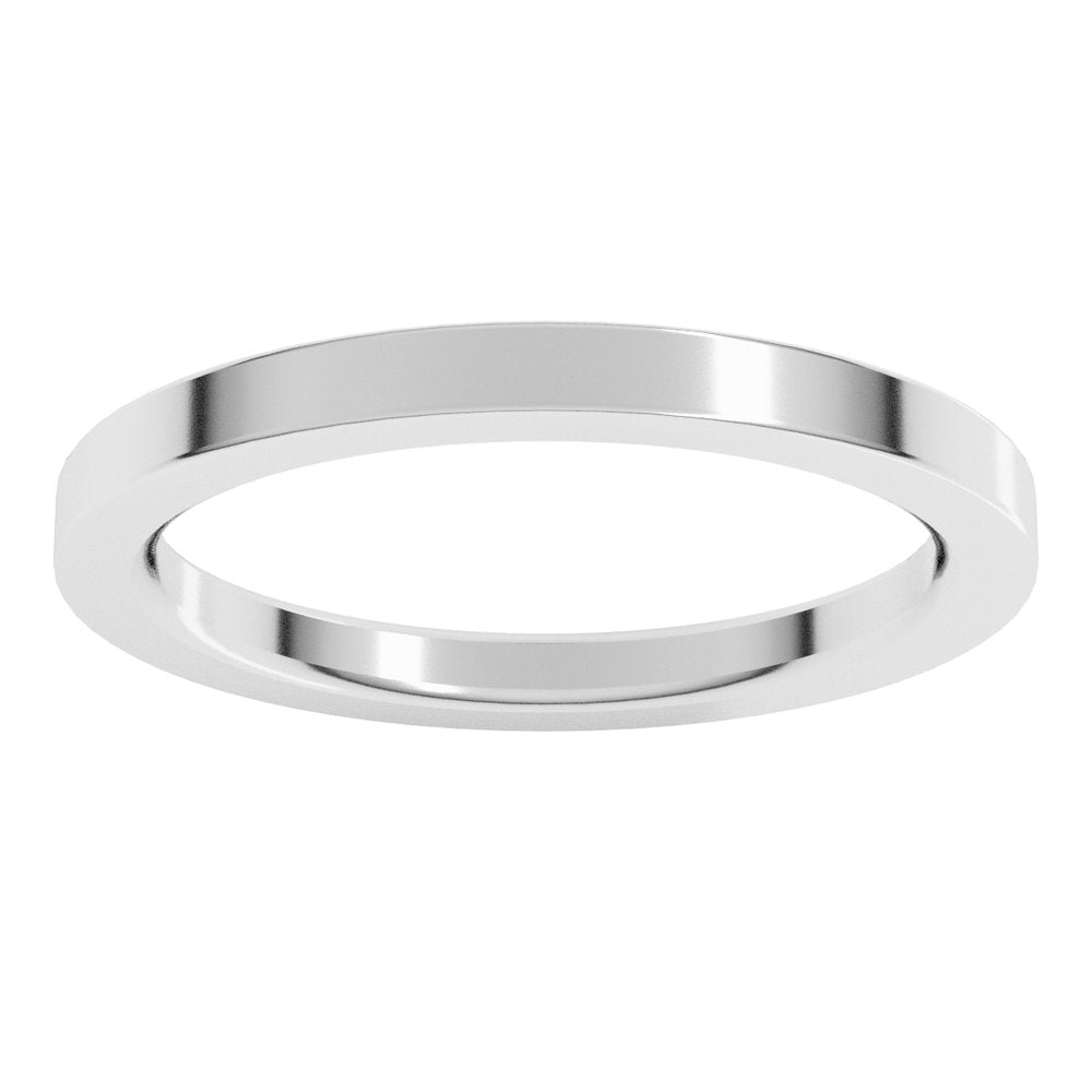 14K White Gold 2 mm Comfort Fit Heavyweight Flat Band