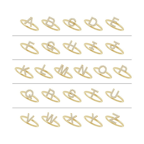 14K Yellow Gold .05 CTW Natural Diamond Initial S Ring