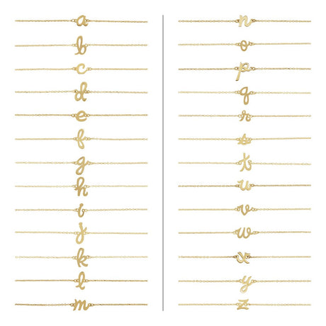 14K Yellow Gold Initial C 6 1/2-7 1/2" Bracelet