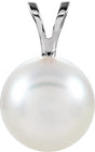 14K White Cultured White Akoya Pearl Pendant