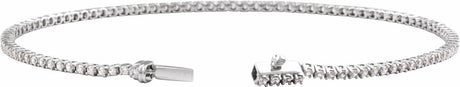 14K White Gold 1 CTW Lab-Grown Diamond Low Profile Line 7" Bracelet