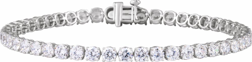 14K White Gold 7 CTW Lab-Grown Diamond Low Profile Line 7" Bracelet