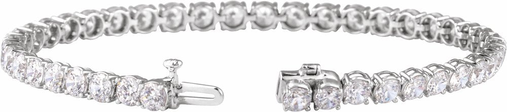 14K White Gold 9 CTW Lab-Grown Diamond Low Profile Line 7" Bracelet