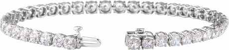 14K White Gold 9 CTW Lab-Grown Diamond Low Profile Line 7" Bracelet