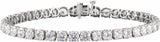 14K White Gold 10 CTW Lab-Grown Diamond Low Profile Line 7" Bracelet