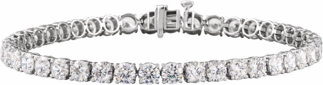 14K White Gold 10 CTW Lab-Grown Diamond Low Profile Line 7" Bracelet