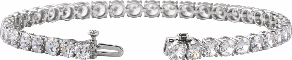 14K White Gold 10 CTW Lab-Grown Diamond Low Profile Line 7" Bracelet