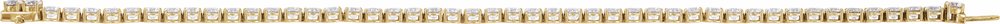 14K Yellow Gold 7 CTW Lab-Grown Diamond Low Profile Line 7" Bracelet