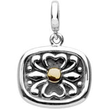 Sterling Silver & 14K Yellow Floral Charm