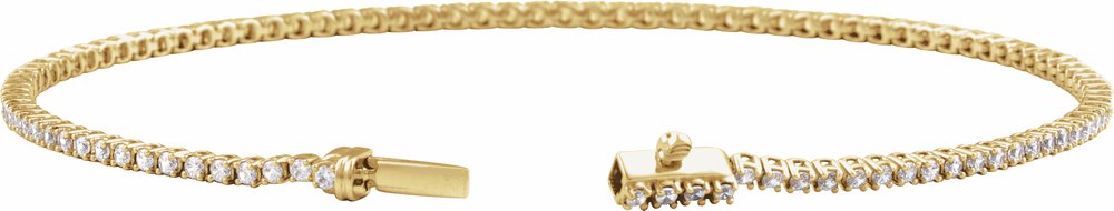 14K Yellow Gold 1 CTW Lab-Grown Diamond Low Profile Line 7" Bracelet
