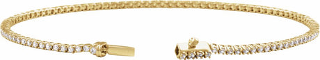 14K Yellow Gold 1 CTW Lab-Grown Diamond Low Profile Line 7" Bracelet