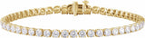 14K Yellow Gold 6 CTW Lab-Grown Diamond Low Profile Line 7" Bracelet