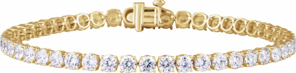 14K Yellow Gold 7 CTW Lab-Grown Diamond Low Profile Line 7" Bracelet