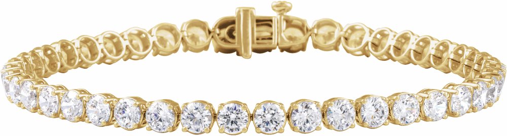 14K Yellow Gold 9 CTW Lab-Grown Diamond Low Profile Line 7" Bracelet