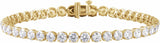 14K Yellow Gold 9 CTW Lab-Grown Diamond Low Profile Line 7" Bracelet