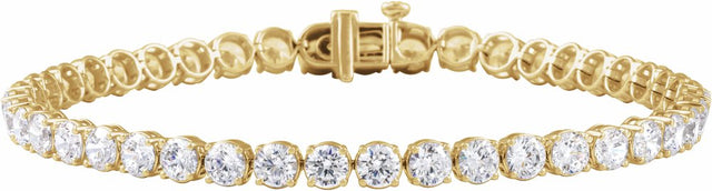 14K Yellow Gold 9 CTW Lab-Grown Diamond Low Profile Line 7" Bracelet