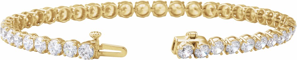14K Yellow Gold 8 CTW Lab-Grown Diamond Low Profile Line 7" Bracelet