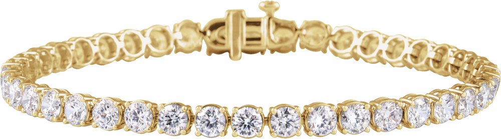 14K Yellow Gold 8 CTW Lab-Grown Diamond Low Profile Line 7" Bracelet