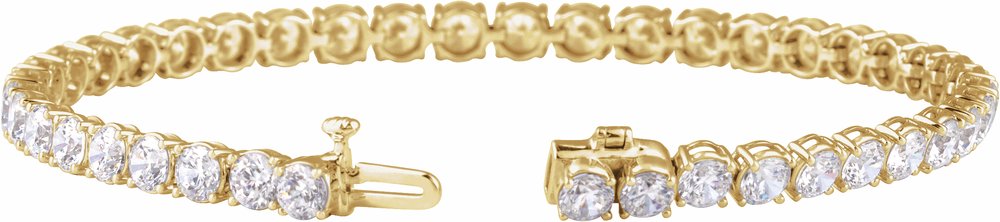 14K Yellow Gold 9 CTW Lab-Grown Diamond Low Profile Line 7" Bracelet