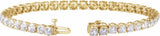14K Yellow Gold 9 CTW Lab-Grown Diamond Low Profile Line 7" Bracelet