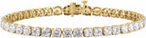 14K Yellow Gold 12 CTW Lab-Grown Diamond Low Profile Line 7" Bracelet