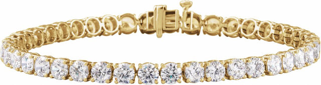 14K Yellow Gold 12 CTW Lab-Grown Diamond Low Profile Line 7" Bracelet