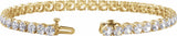 14K Yellow Gold 12 CTW Lab-Grown Diamond Low Profile Line 7" Bracelet