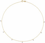 14K Yellow Gold 1 1/8 CTW Lab-Grown Drilled Diamond Seven-Stone Station 16" Necklace