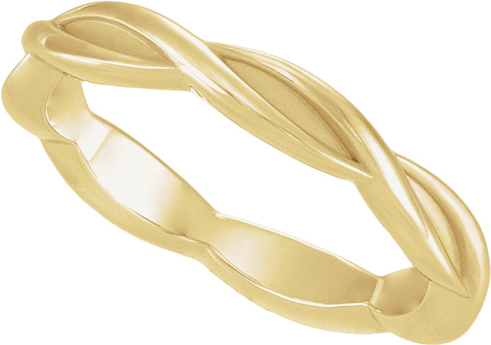 10K Yellow Gold 3.28 mm Woven-Design Comfort-Fit Band Size 8