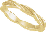 10K Yellow Gold 3.28 mm Woven-Design Comfort-Fit Band Size 8