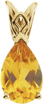 14K Yellow Natural Citrine Scroll Setting® Pendant 