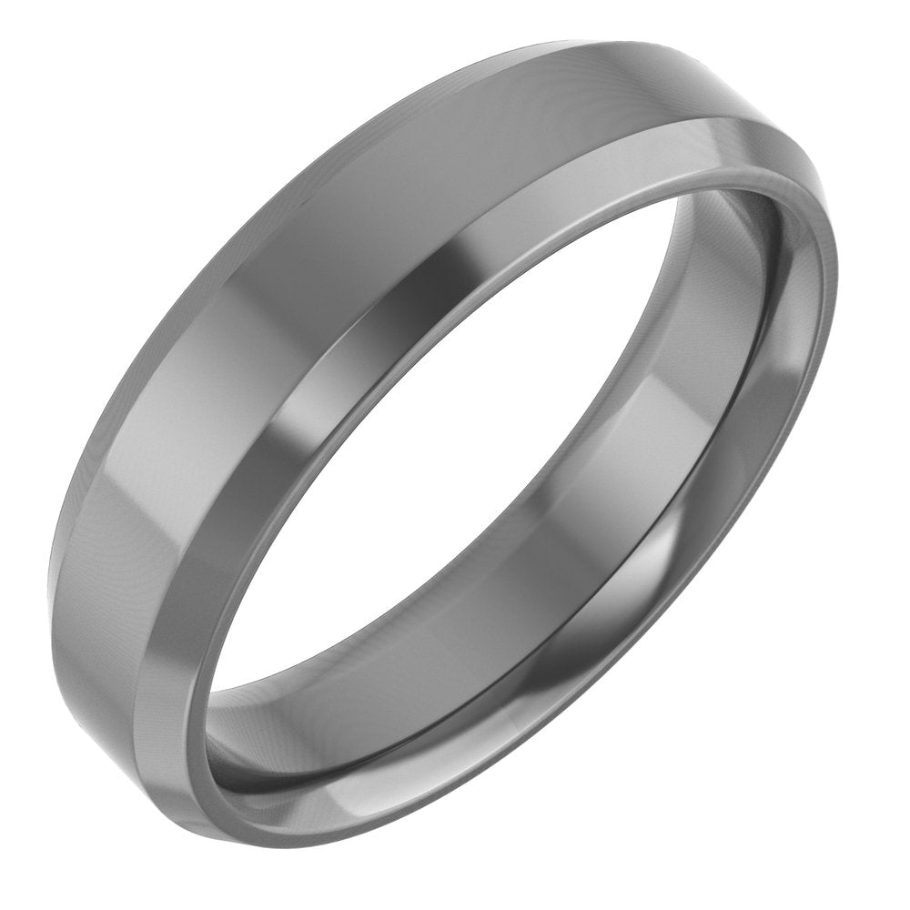 Cobalt 5 mm Beveled-Edge Comfort-Fit Flat Band Size 10